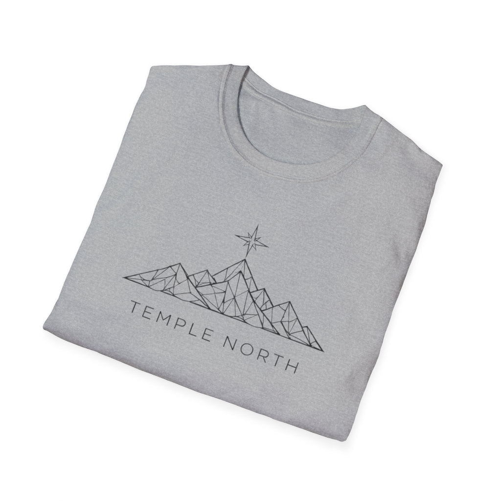 Geometric Mountain-Temple North (White) T-Shirt
