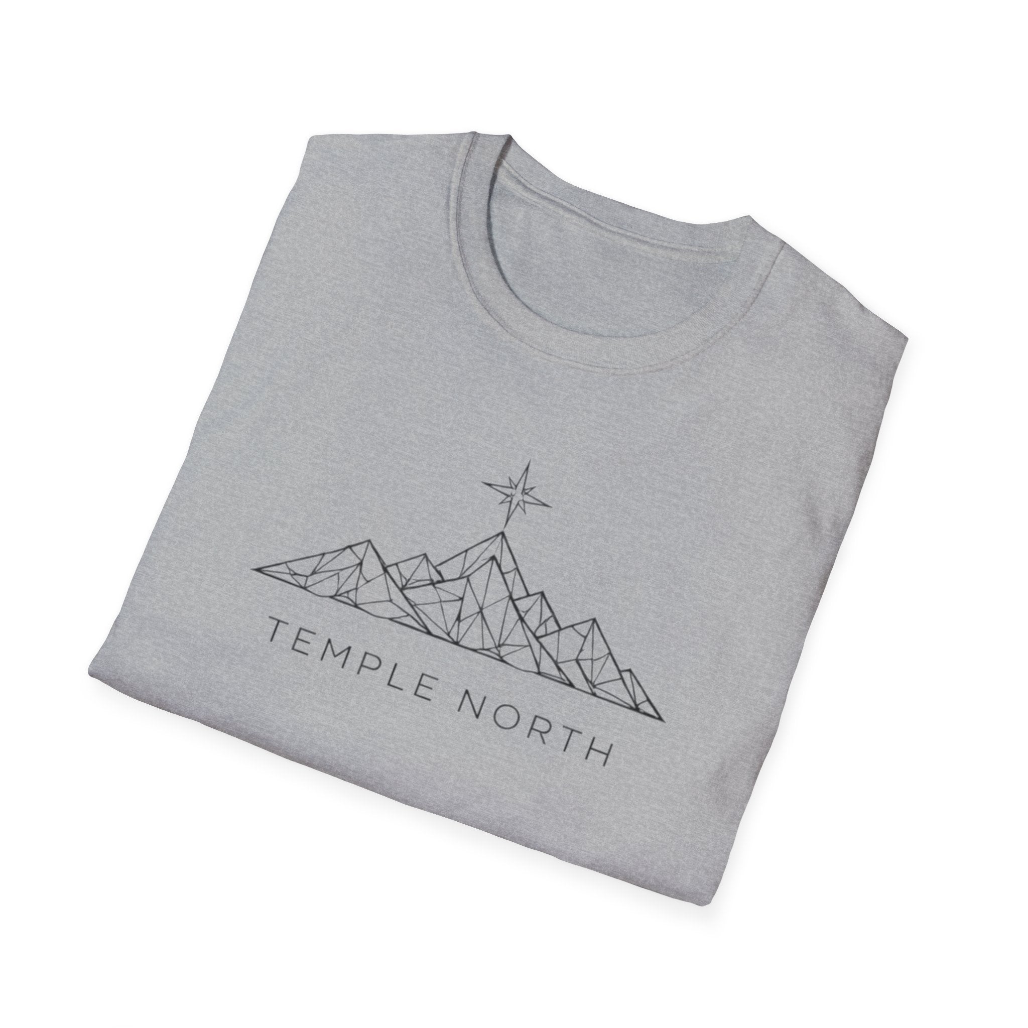 Geometric Mountain-Temple North (White) T-Shirt