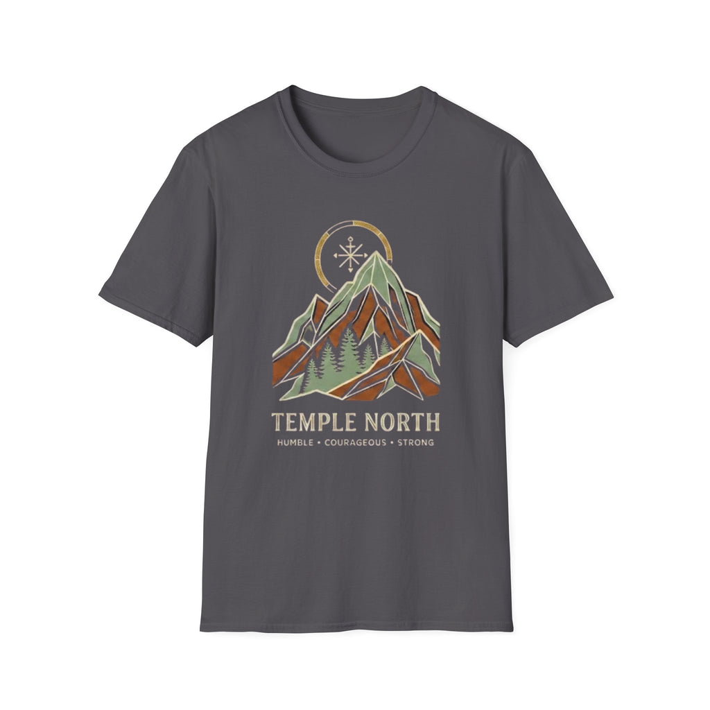 Humble Courageous Strong-Temple North (Mountain & Compass) T-Shirt
