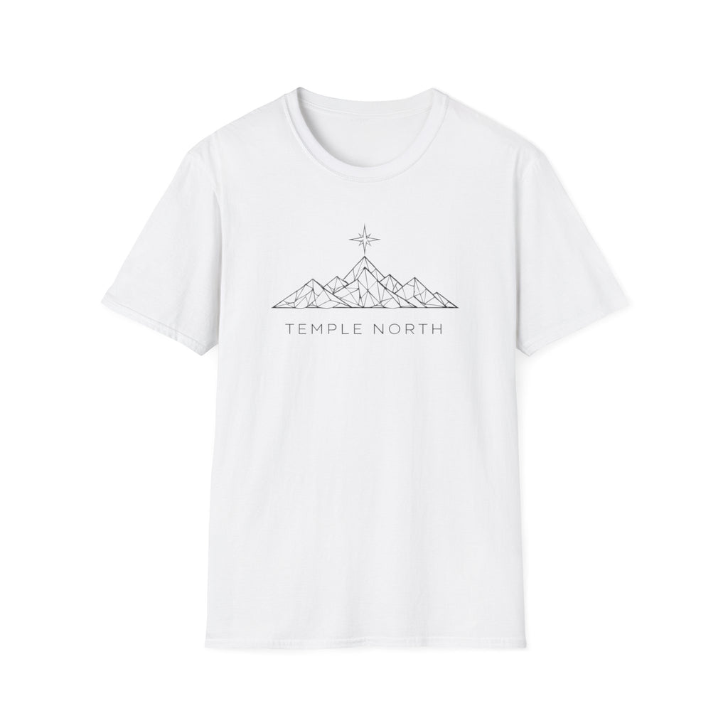 Geometric Mountain-Temple North (White) T-Shirt
