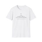 Geometric Mountain-Temple North (White) T-Shirt