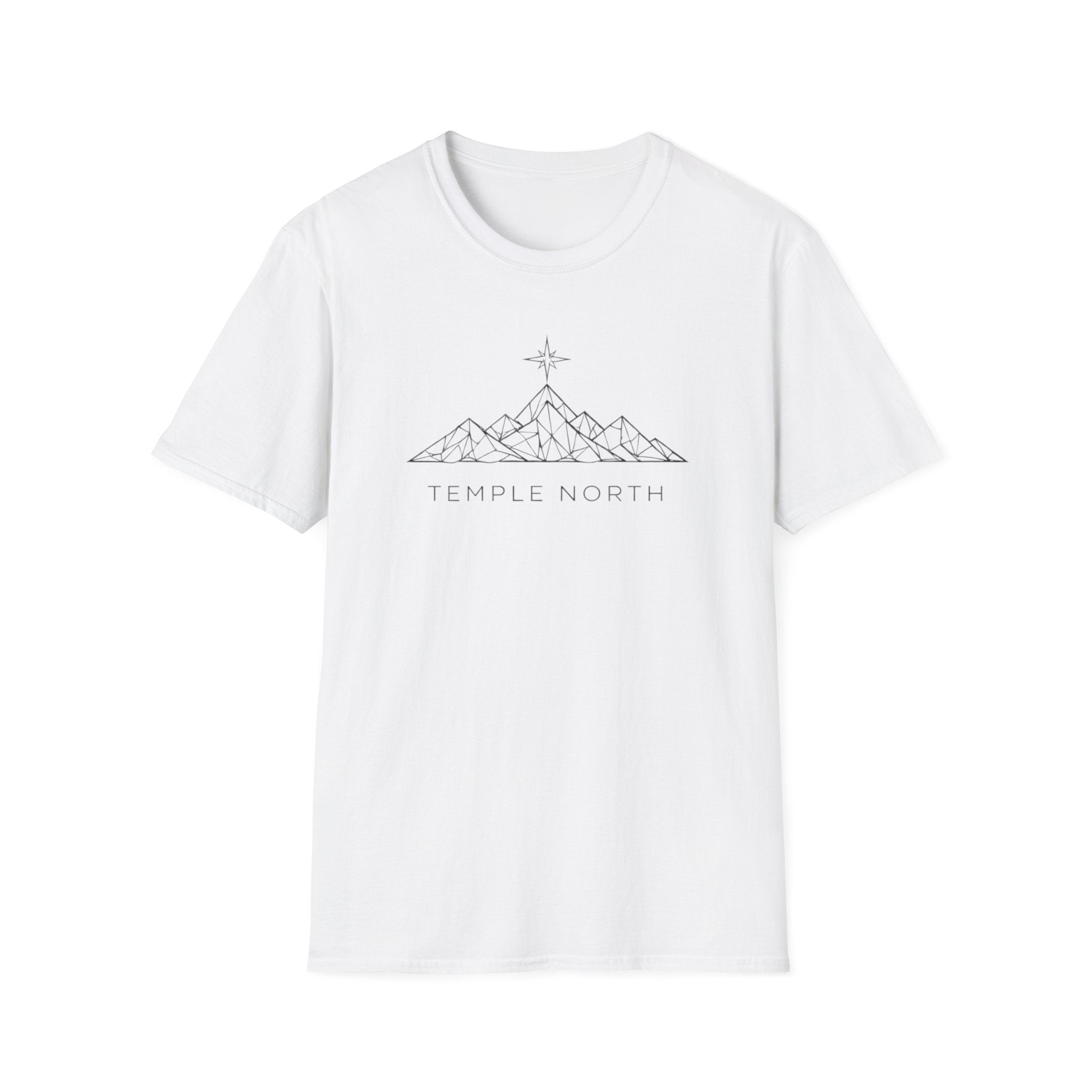 Geometric Mountain-Temple North (White) T-Shirt