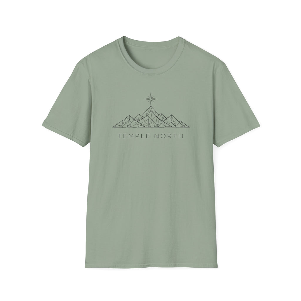 Geometric Mountain-Temple North (White) T-Shirt