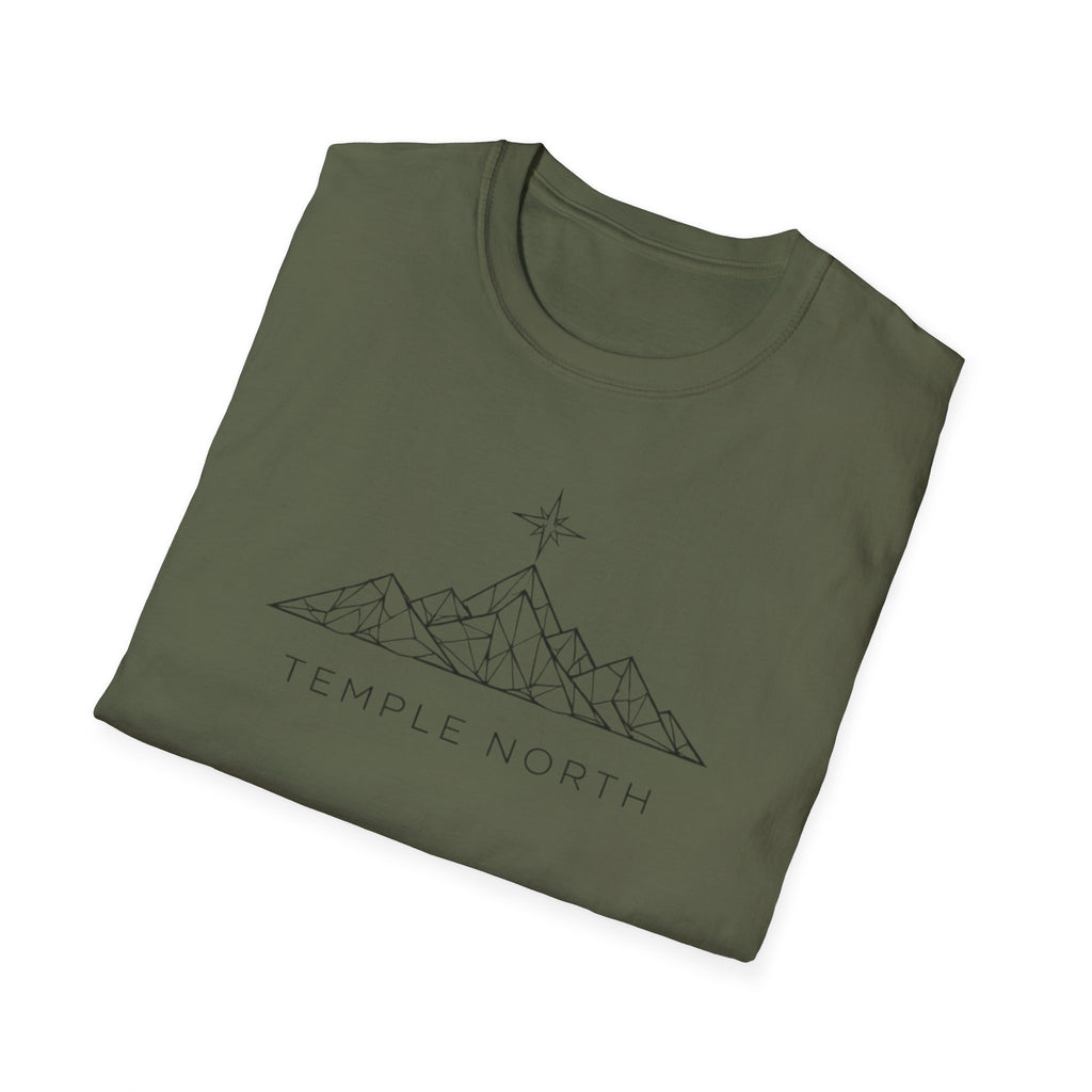 Geometric Mountain-Temple North (White) T-Shirt