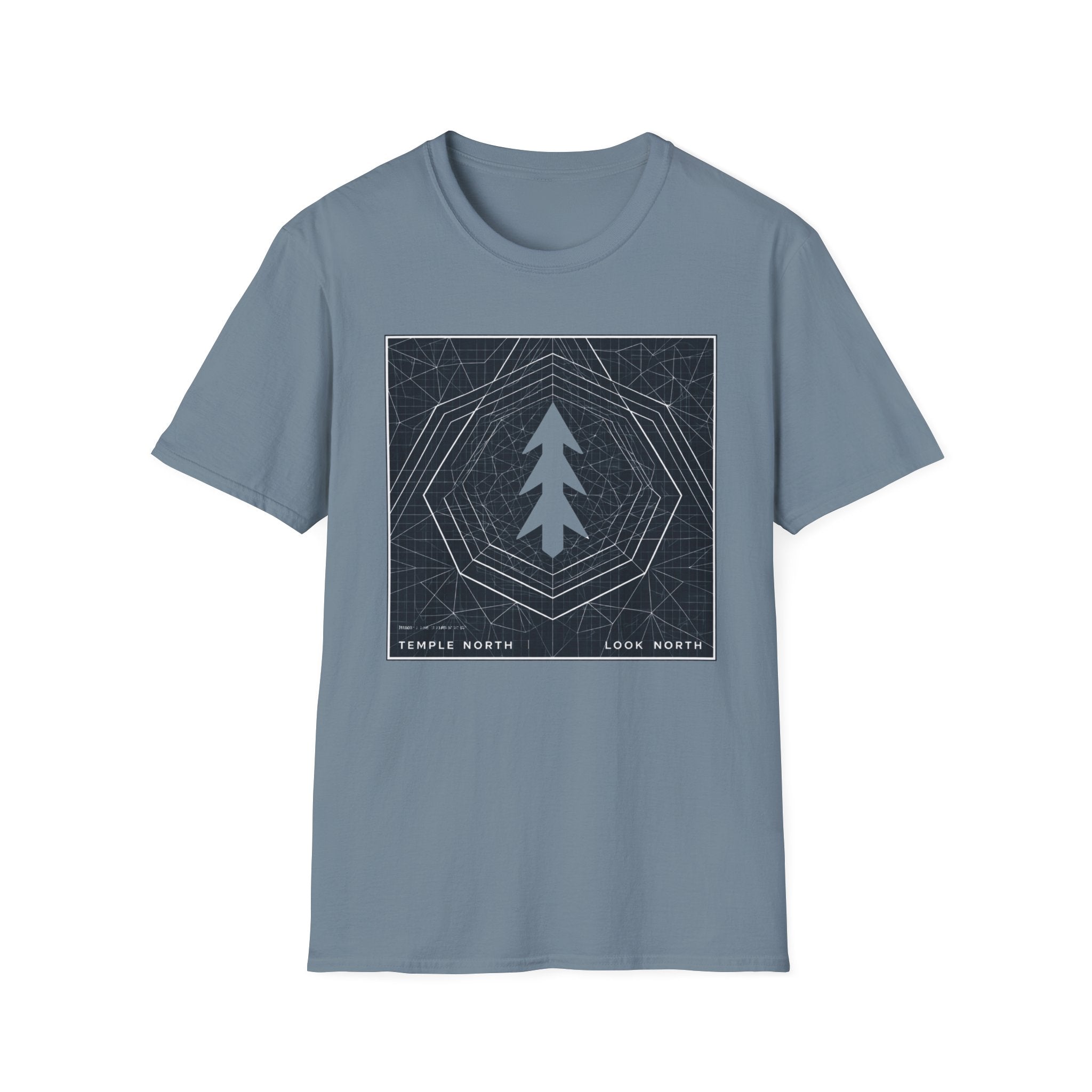 Look North Topographical-Temple North T-Shirt
