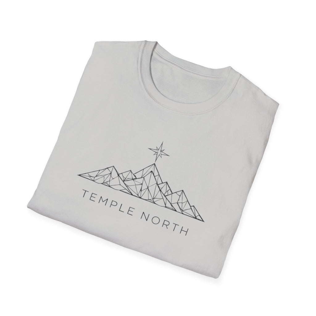 Geometric Mountain-Temple North (White) T-Shirt