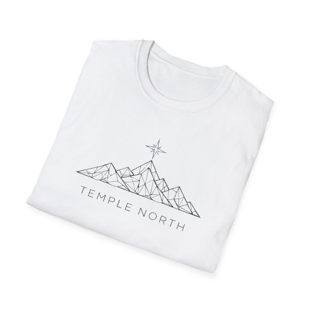 Geometric Mountain-Temple North (White) T-Shirt