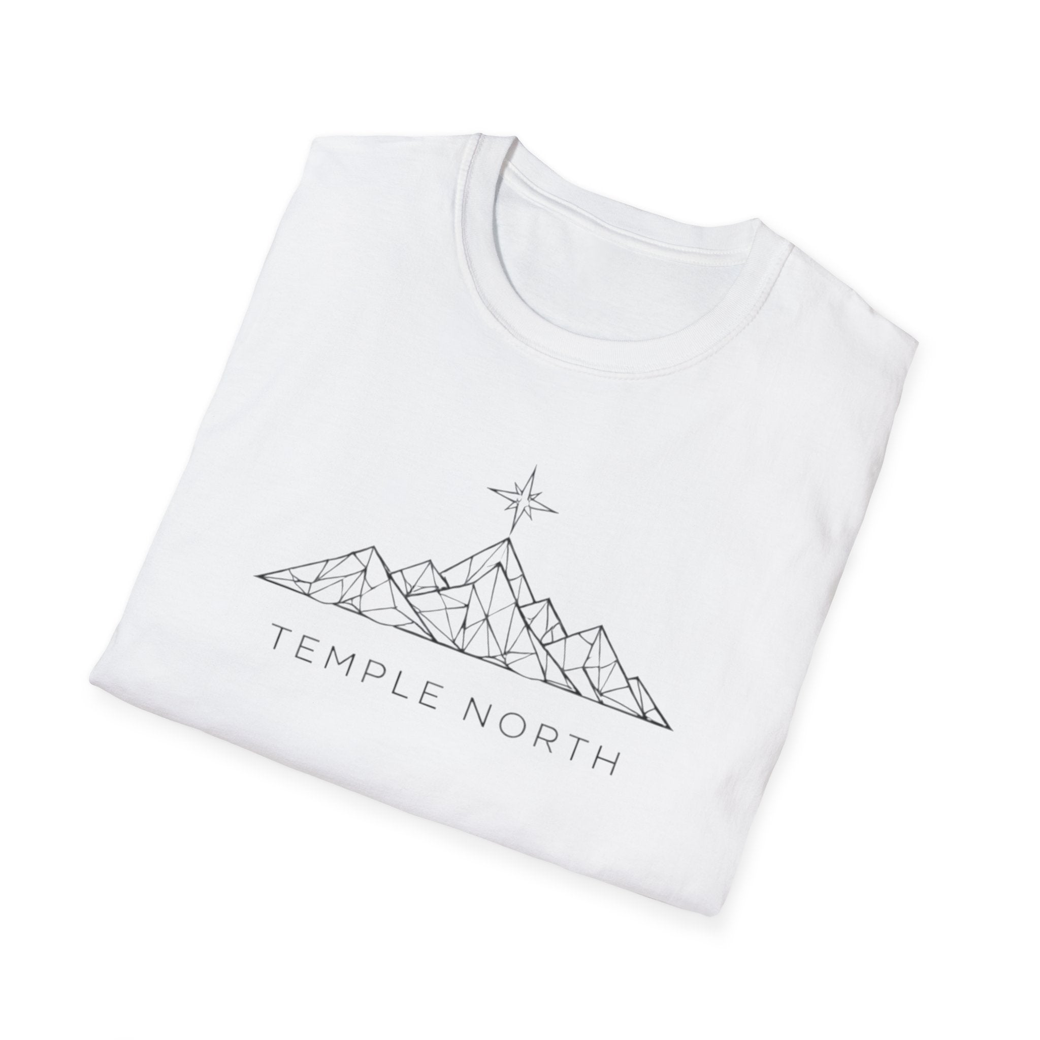 Geometric Mountain-Temple North (White) T-Shirt