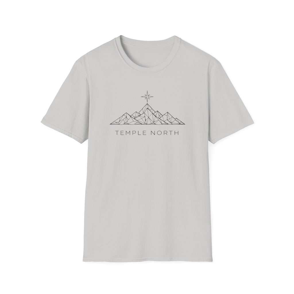 Geometric Mountain-Temple North (White) T-Shirt