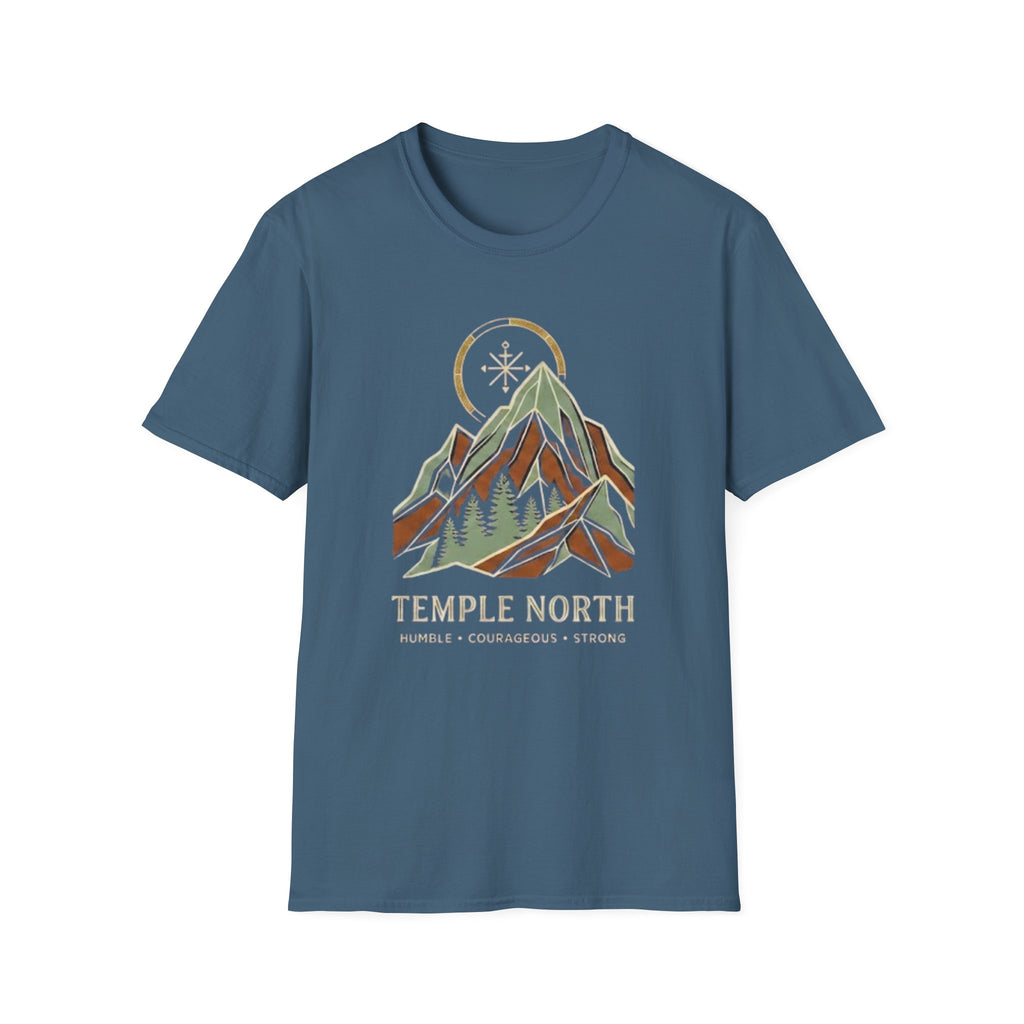 Humble Courageous Strong-Temple North (Mountain & Compass) T-Shirt