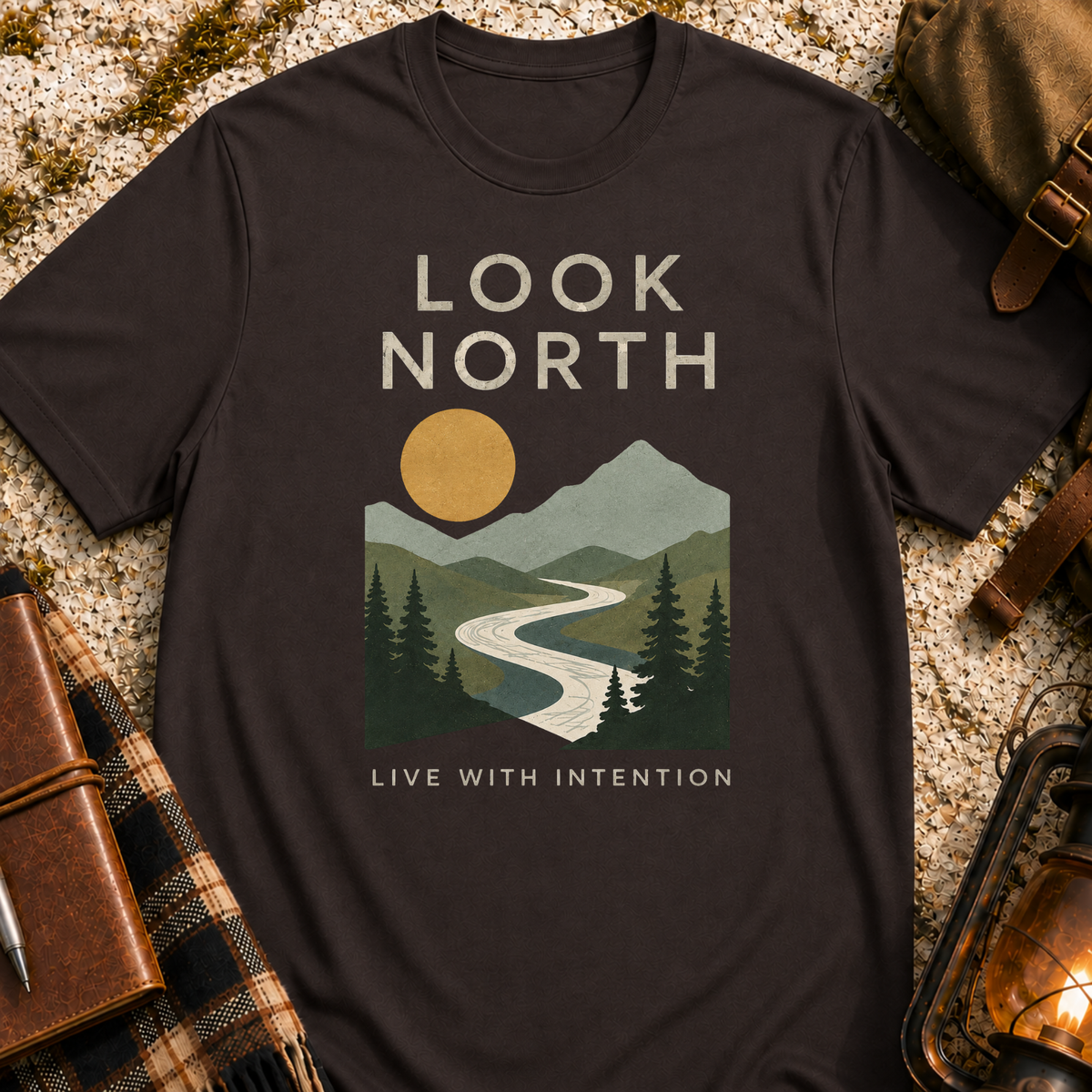 Look North. Live With Intention T-Shirt