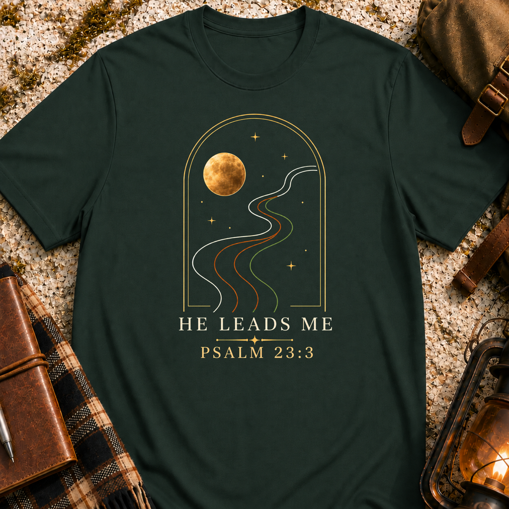 He Leads Me T-Shirt