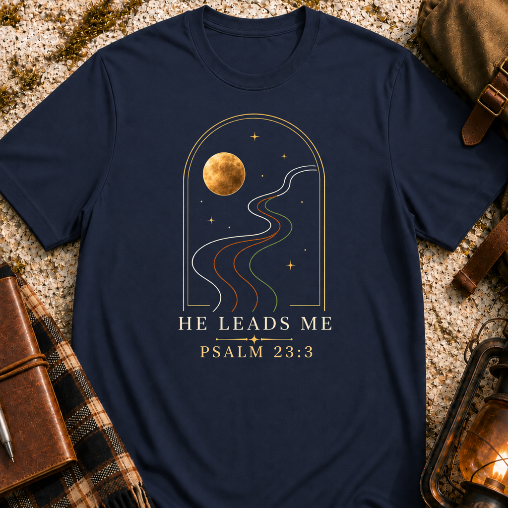 He Leads Me T-Shirt